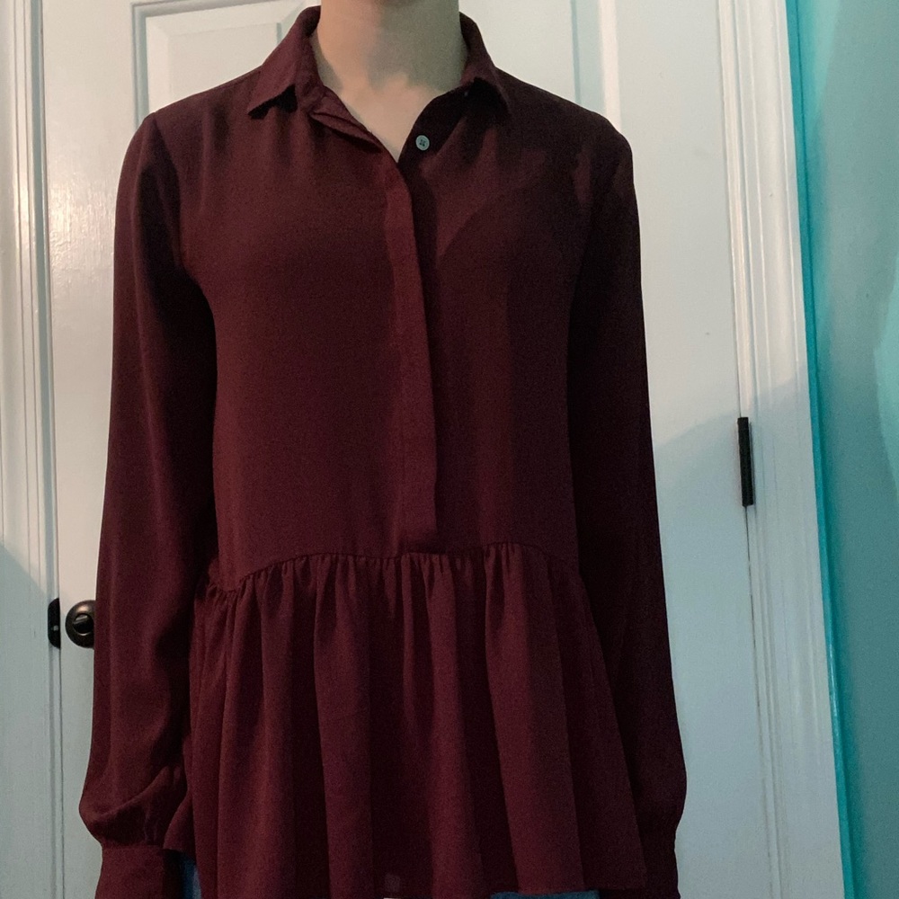 Burgundy LOFT blouse